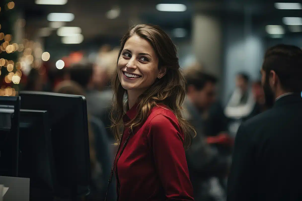 People celebrate the holidays in the office
